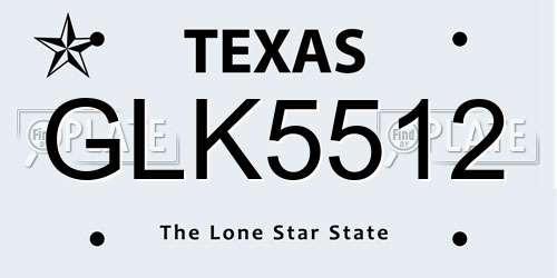 GLK5512 Texas License Plate