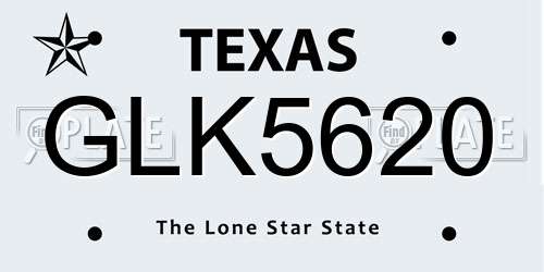 GLK5620 Texas License Plate
