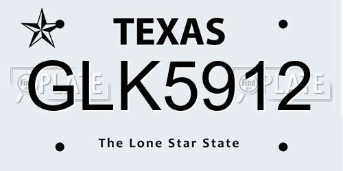 GLK5912 Texas License Plate