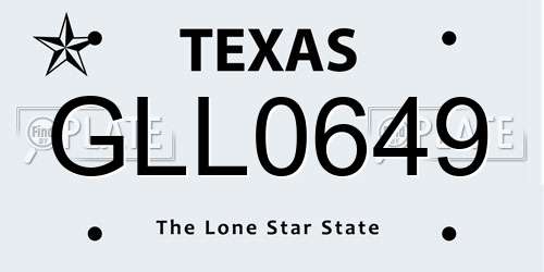 GLL0649 Texas License Plate