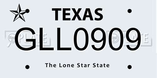 GLL0909 Texas License Plate