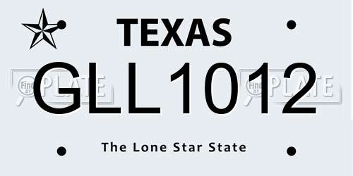 GLL1012 Texas License Plate