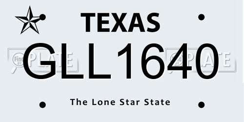 GLL1640 Texas License Plate