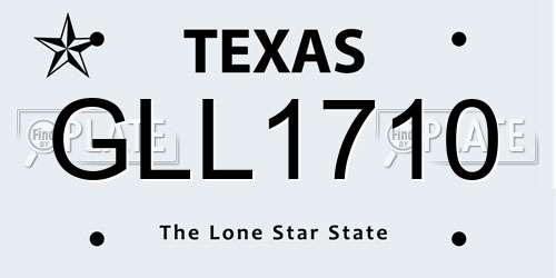 GLL1710 Texas License Plate