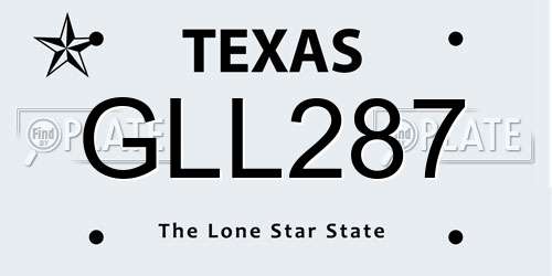 GLL287 Texas License Plate