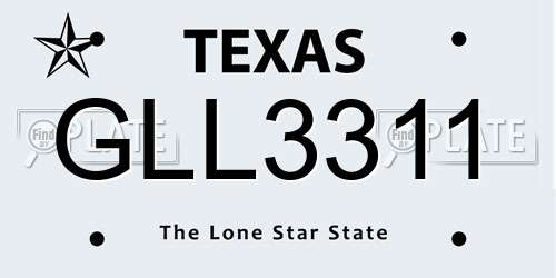 GLL3311 Texas License Plate