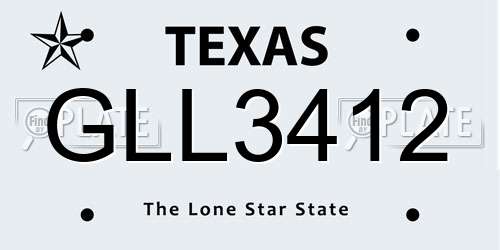 GLL3412 Texas License Plate