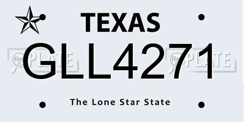 GLL4271 Texas License Plate
