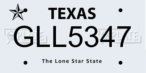 GLL5347 Texas License Plate