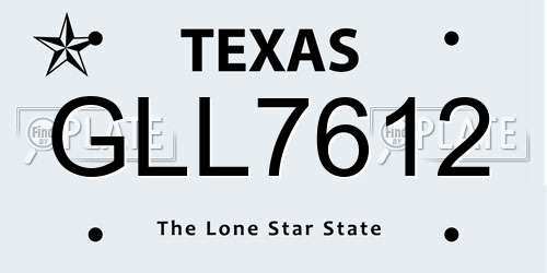 GLL7612 Texas License Plate