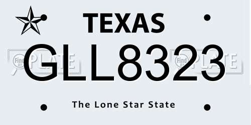 GLL8323 Texas License Plate