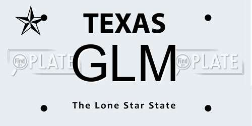 GLM Texas License Plate