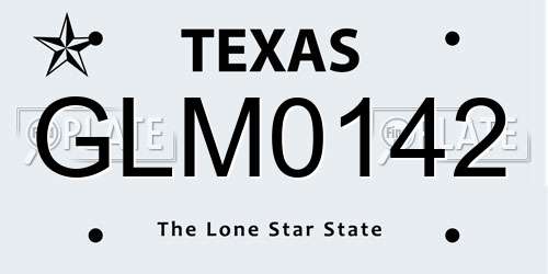 GLM0142 Texas License Plate