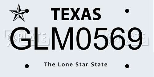 GLM0569 Texas License Plate