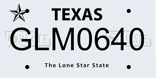 GLM0640 Texas License Plate