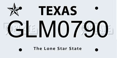 GLM0790 Texas License Plate