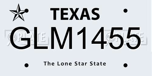 GLM1455 Texas License Plate
