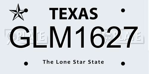 GLM1627 Texas License Plate