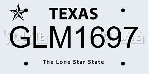 GLM1697 Texas License Plate