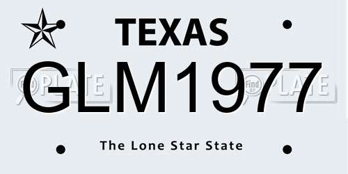 GLM1977 Texas License Plate