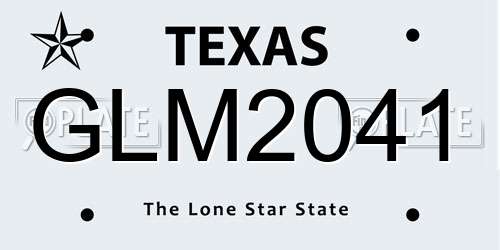 GLM2041 Texas License Plate