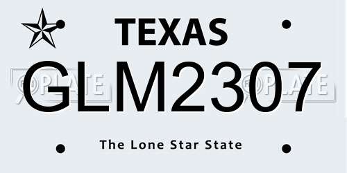 GLM2307 Texas License Plate