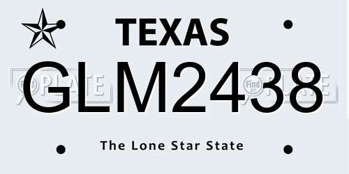 GLM2438 Texas License Plate