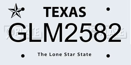 GLM2582 Texas License Plate