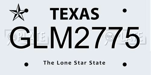 GLM2775 Texas License Plate