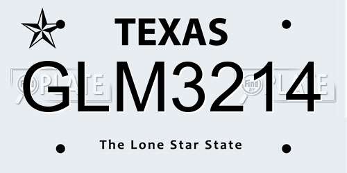 GLM3214 Texas License Plate