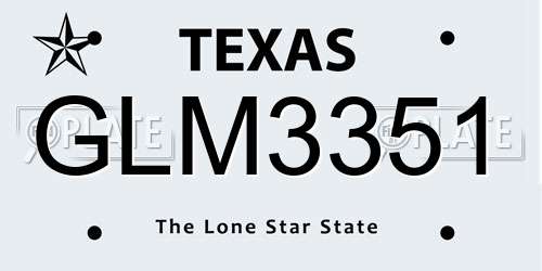 GLM3351 Texas License Plate