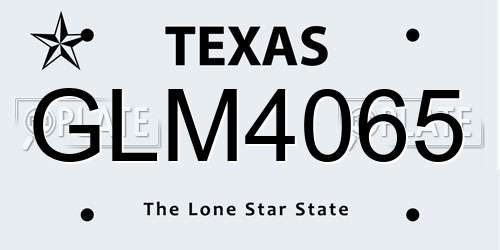 GLM4065 Texas License Plate