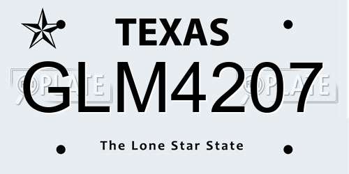 GLM4207 Texas License Plate
