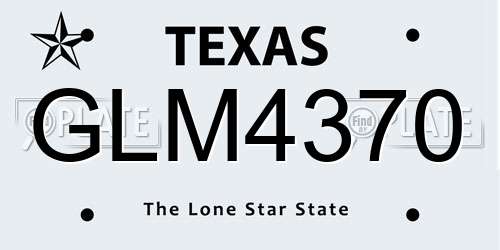 GLM4370 Texas License Plate