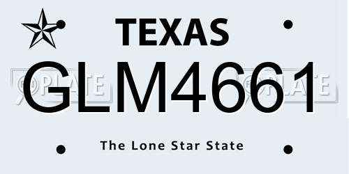 GLM4661 Texas License Plate