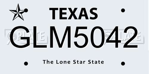 GLM5042 Texas License Plate