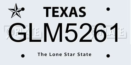 GLM5261 Texas License Plate