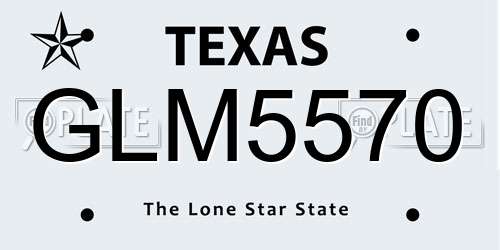 GLM5570 Texas License Plate