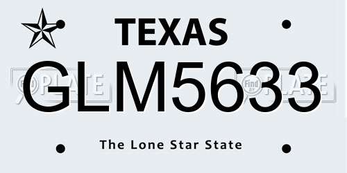 GLM5633 Texas License Plate