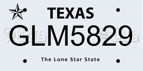 GLM5829 Texas License Plate