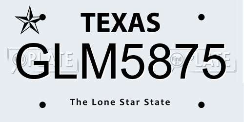 GLM5875 Texas License Plate