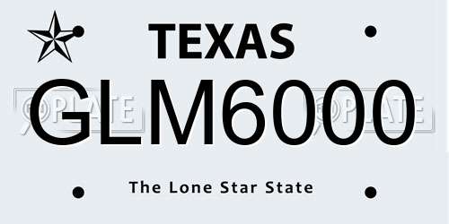 GLM6000 Texas License Plate