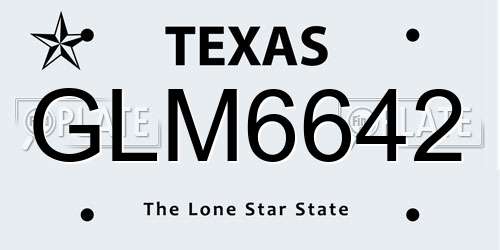 GLM6642 Texas License Plate