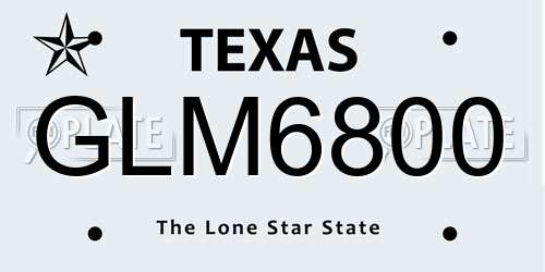 GLM6800 Texas License Plate