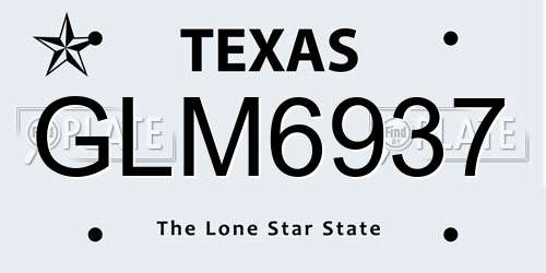 GLM6937 Texas License Plate