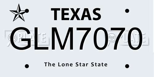 GLM7070 Texas License Plate