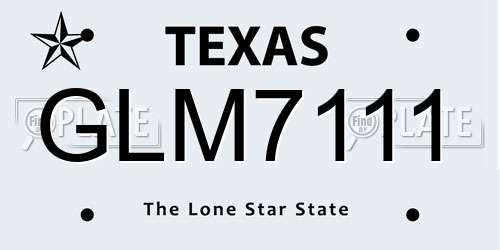 GLM7111 Texas License Plate