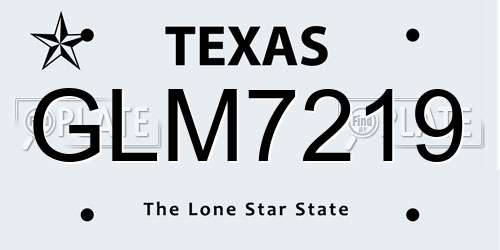 GLM7219 Texas License Plate