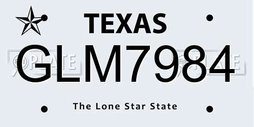 GLM7984 Texas License Plate