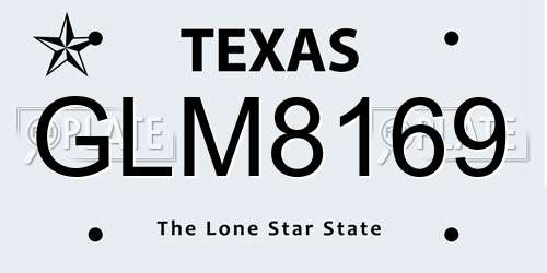 GLM8169 Texas License Plate